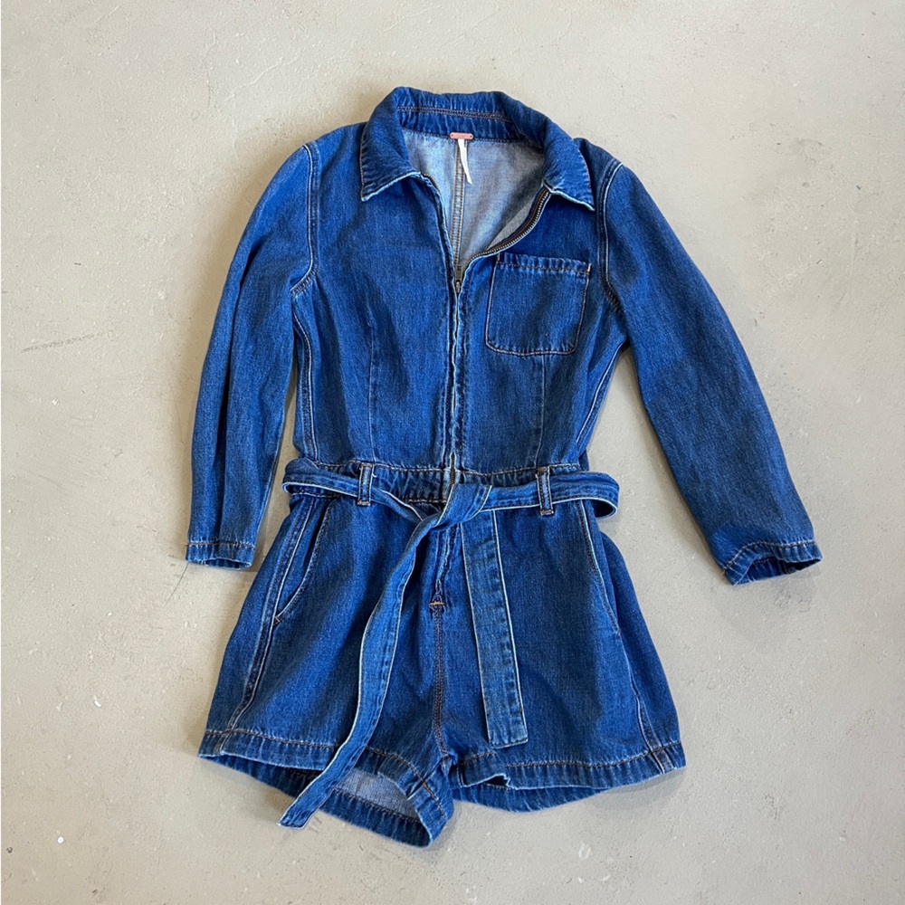 Free people denim romper